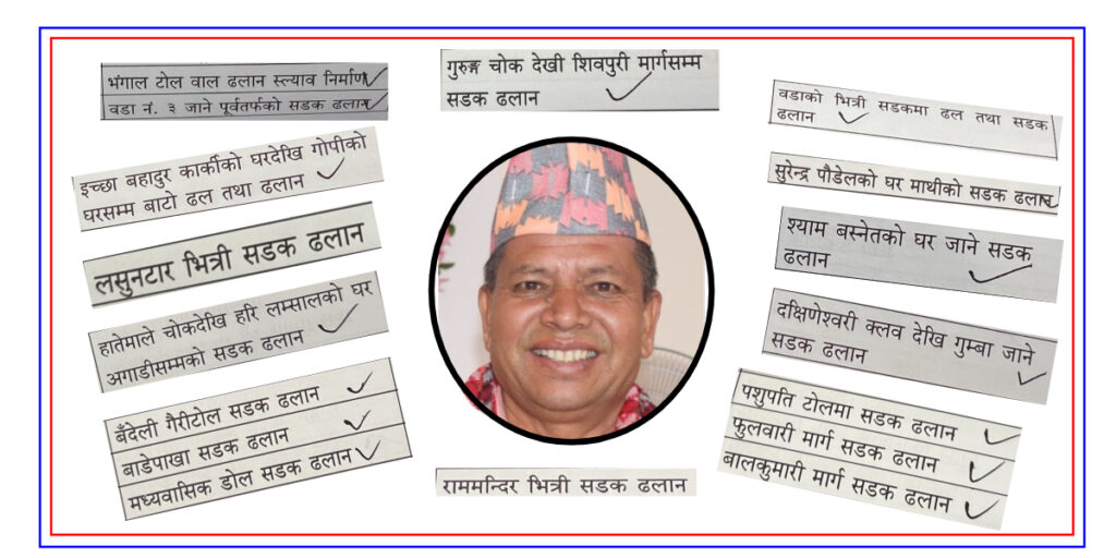 ‘ढलान’मै मग्न ! ‘ढलान’मै मस्त !! बुढानीलकण्ठमा यो वर्ष ५० वटा साना-मझौला सडक “ढलान” हुँदै !